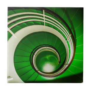 Green Circular Stairway Tile