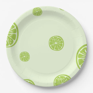 Green citrus lemon Paper Plate
