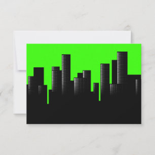 green cityscape invitation