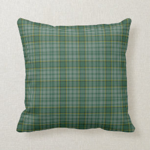 Green Clan Currie Tartan Plaid Pillow