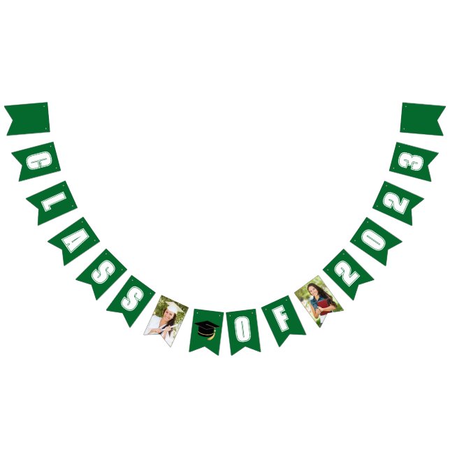 Green Class of 2023 Graduate Photo Graduation Bunting (All)