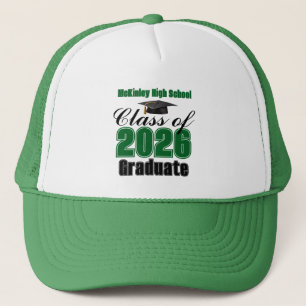 Green Class of 2026 Graduation Custom Trucker Hat