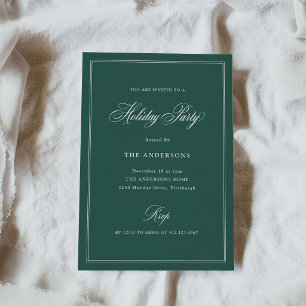 Green Classic Elegance Holiday Party Invitation