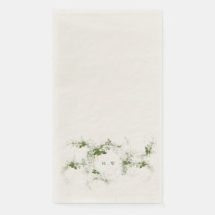Green Classic Eucalyptus Monogram Wedding Napkin