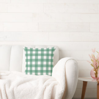 Green Classic Farmhouse Buffalo Plaid Cushion