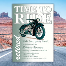 Green Classic Motorbike Time to Ride Retirement