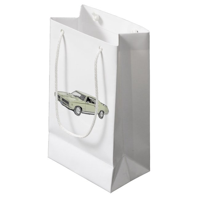 Green Classic Pontiac GTO 1969 Judge Small Gift Bag (Front Angled)