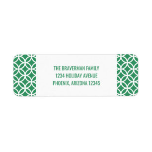 Green Classy Diamond Holiday Address Labels
