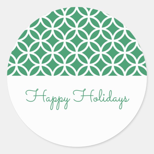 Green Classy Diamond Holiday Stickers (Front)