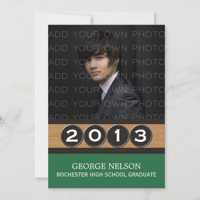 Green Classy Keys Graduation Invitation (Front)