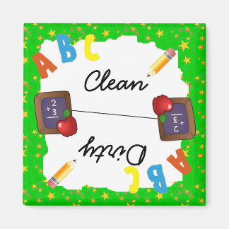 Green Clean & Dirty School Chalkboard Magnet