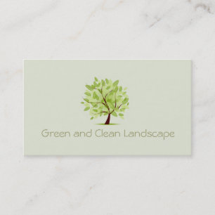 Green Clean Tree Landscaping Gardening Business Card