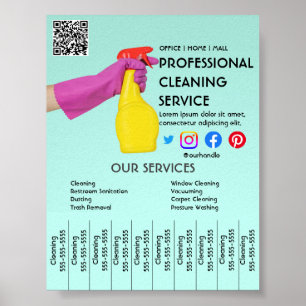 green cleaning Photo poster with tear-off tabs Fly