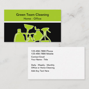 Green Cleaning Services Modern Business Cards