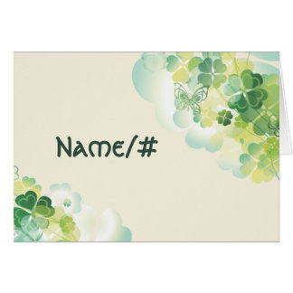 Green Clover and Butterfly Corners Table Card