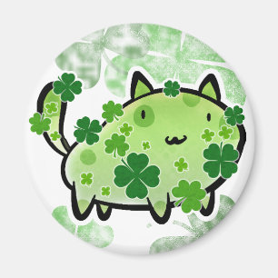 Green Clover Cat Magnet
