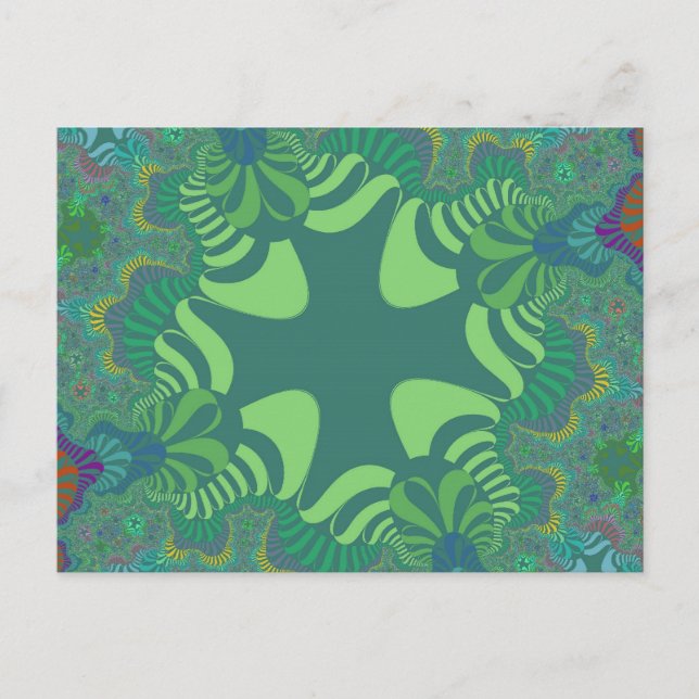 Green Clover Cross Postcard (Front)