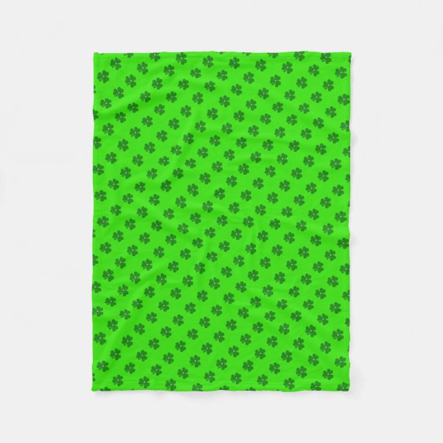 Green clover, green background for Baby Shower Fleece Blanket (Front)