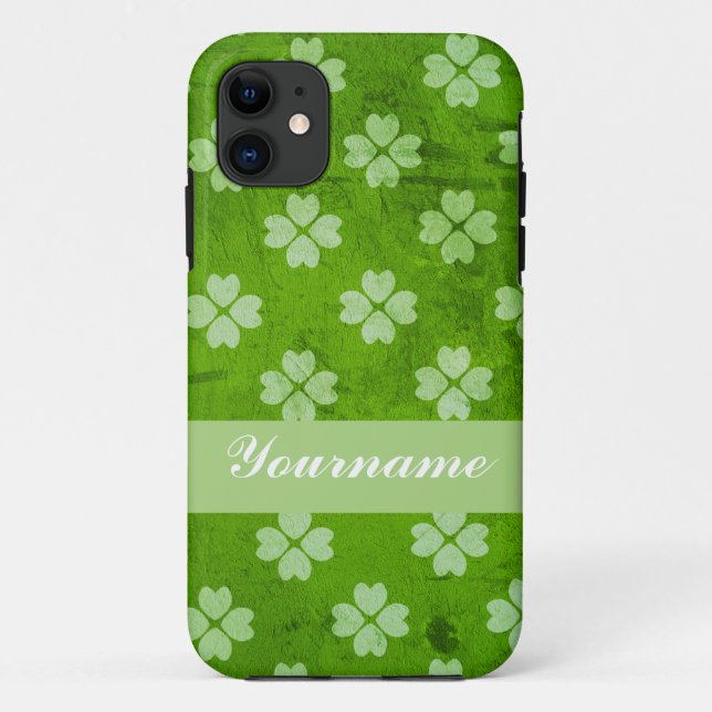 Green Clover Hearts Case-Mate iPhone Case (Back)