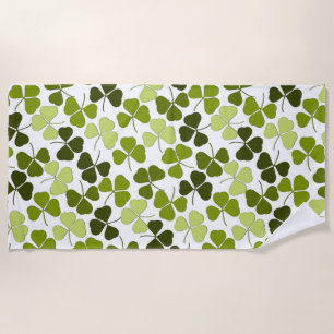 Green Clover in a Variety of Shades Beach Towel