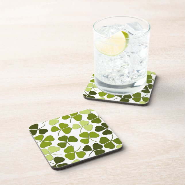 Green Clover in a Variety of Shades Coaster (Right Side)