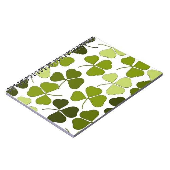 Green Clover in a Variety of Shades Notebook (Left Side)