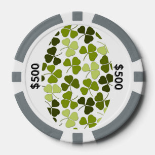 Green Clover in a Variety of Shades Poker Chips