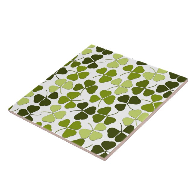 Green Clover in a Variety of Shades Tile (Side)