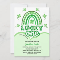 Green Clover Lucky One Rainbow Birthday