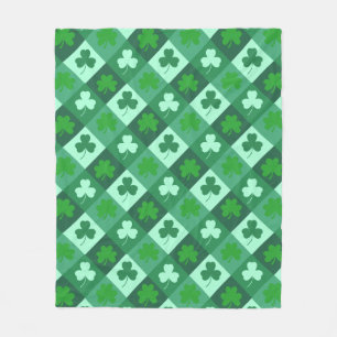 Green clover pattern for St Patricks day Fleece Blanket