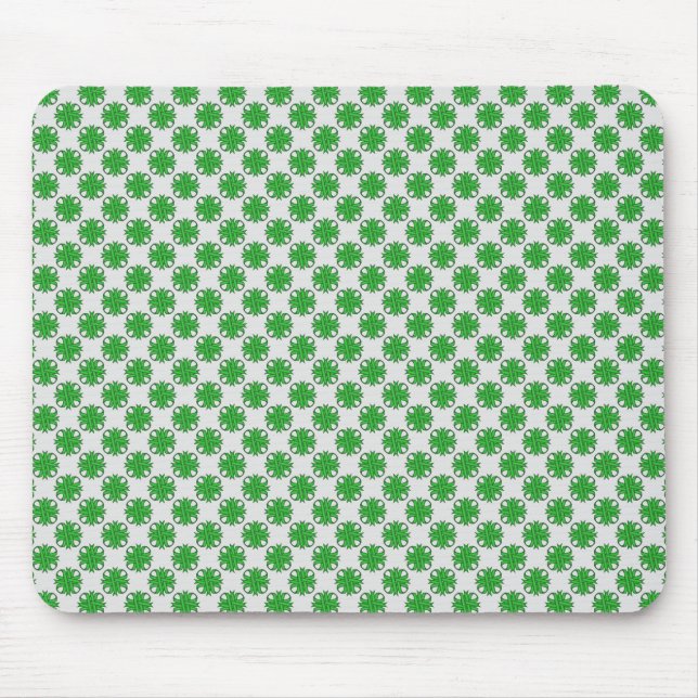 Green Clover Ribbon by Kenneth Yoncich Mouse Pad (Front)