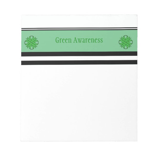 Green Clover Ribbon by Kenneth Yoncich Notepad (Front)