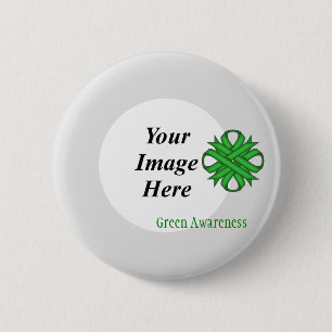 Green Clover Ribbon Template by Kenneth Yoncich 6 Cm Round Badge