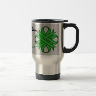 Green Clover Ribbon Tmpl by Kenneth Yoncich Travel Mug