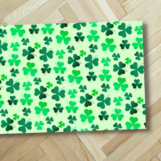Green Clover Shamrock Leaf Pattern Floral Greenery Doormat (Creator Uploaded)
