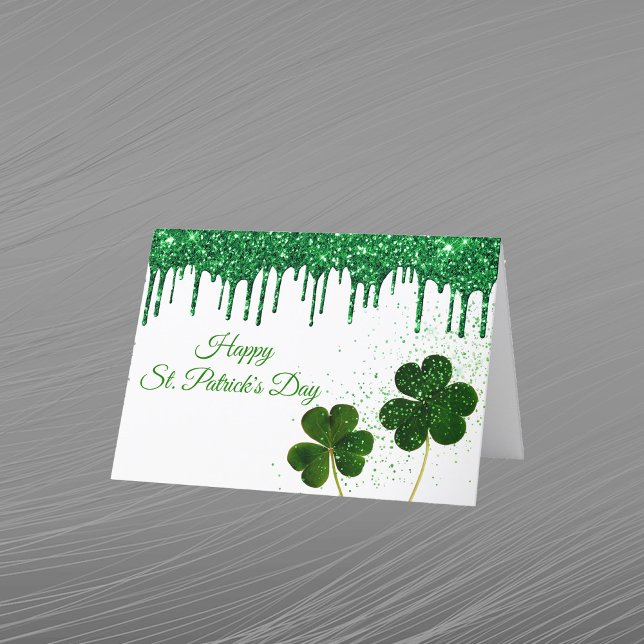 Green Clover Shamrock St. Patricks Day Holiday Card (Creator Uploaded)