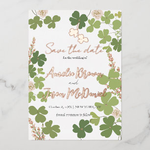 Green Clover Spring Wildflowers Wedding Save The