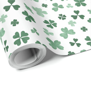 Green clover St Patrick's Day wrapping paper 