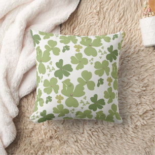 Green Cloverleaf St Patrick Day Garden Cushion
