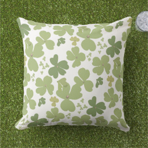 Green Cloverleaf St Patrick Day Garden Cushion
