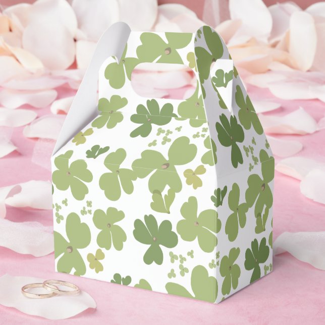 Green Cloverleaf St Patrick Day Garden Party  Favour Box (Wedding)