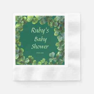 Green Clovers Baby Shower Napkin