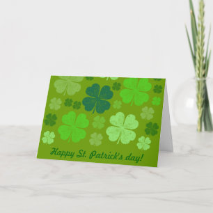 Green Clovers, Lucky Clovers, Saint Patrick's Day Card