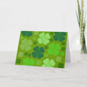 Green Clovers, Lucky Clovers, Saint Patrick's Day Card