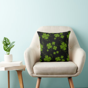 Green Clovers, Lucky Clovers, Saint Patrick's Day Cushion