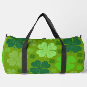 Green Clovers, Lucky Clovers, Saint Patrick's Day Duffle Bag