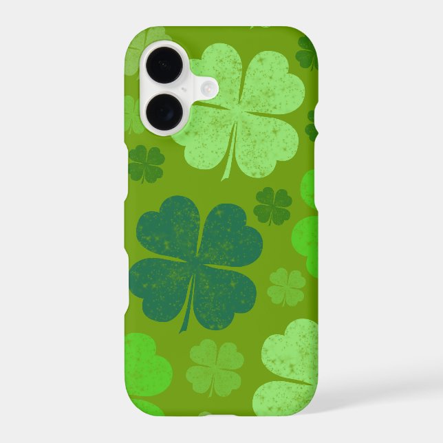 Green Clovers, Lucky Clovers, Saint Patrick's Day iPhone Case (Back)