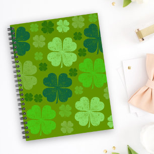 Green Clovers, Lucky Clovers, Saint Patrick's Day Notebook