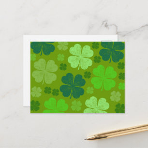 Green Clovers, Lucky Clovers, Saint Patrick's Day Postcard