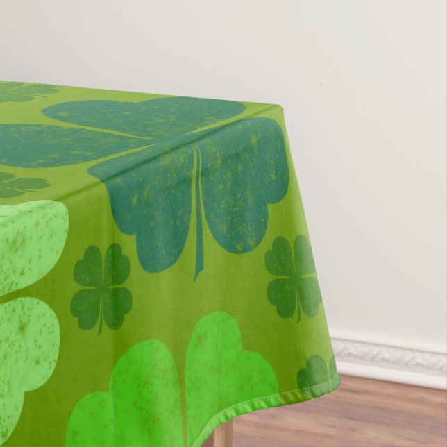 Green Clovers, Lucky Clovers, Saint Patrick's Day Tablecloth (In Situ)